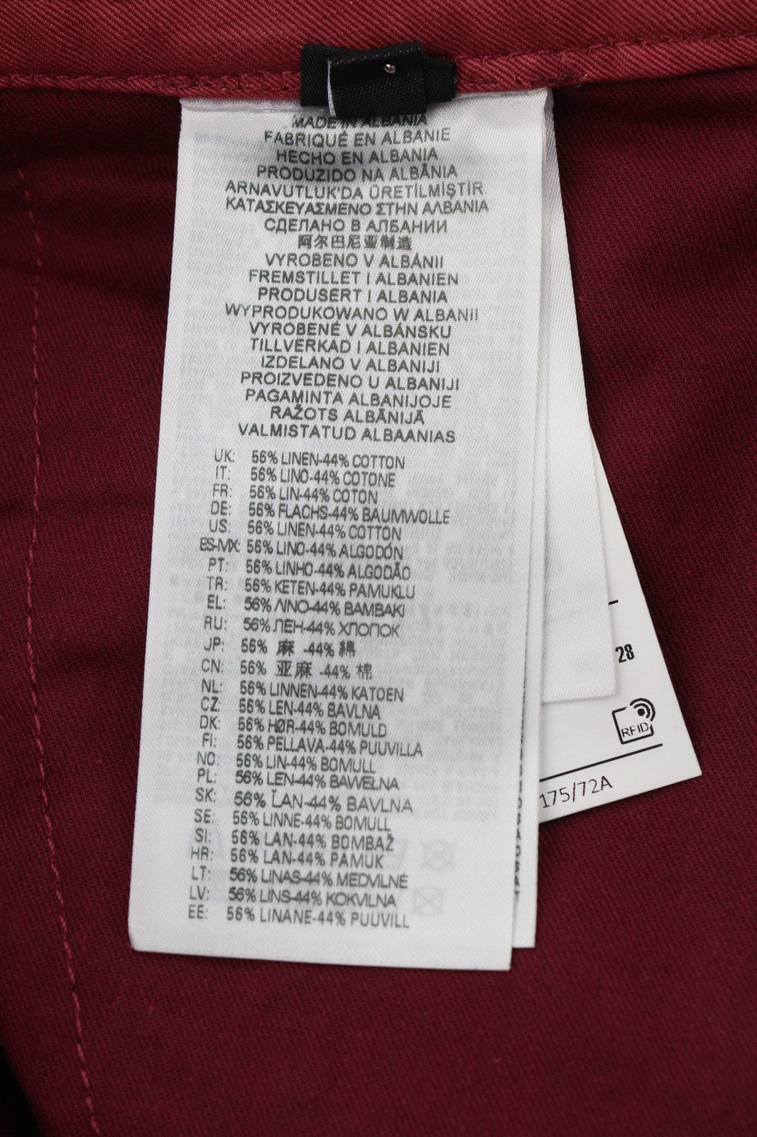 DIESEL P-Giulia moteriškos kelnės W28 Cargo laisvos bordo spalvos lininio audinio mišinio RRP 300