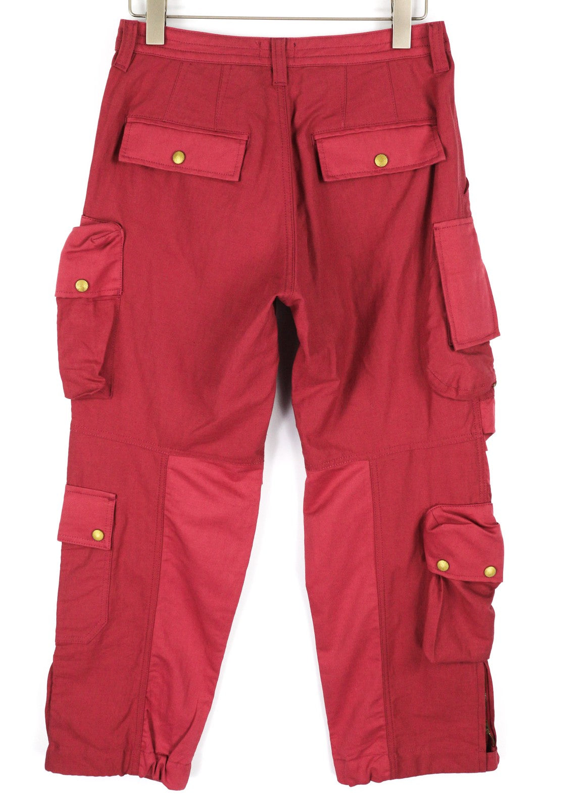 DIESEL P-Giulia moteriškos kelnės W26 Cargo laisvos bordo spalvos lininio audinio mišinio, rekomenduojama kaina – 300 € 