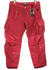 DIESEL P-Giulia moteriškos kelnės W30 Cargo laisvos bordo spalvos lininio audinio mišinio, rekomenduojama kaina – 300 € 