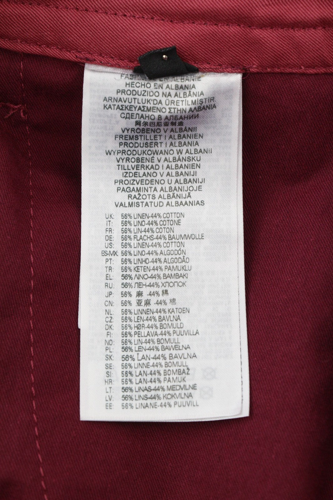 DIESEL P-Giulia moteriškos kelnės W30 Cargo laisvos bordo spalvos lininio audinio mišinio, rekomenduojama kaina – 300 € 