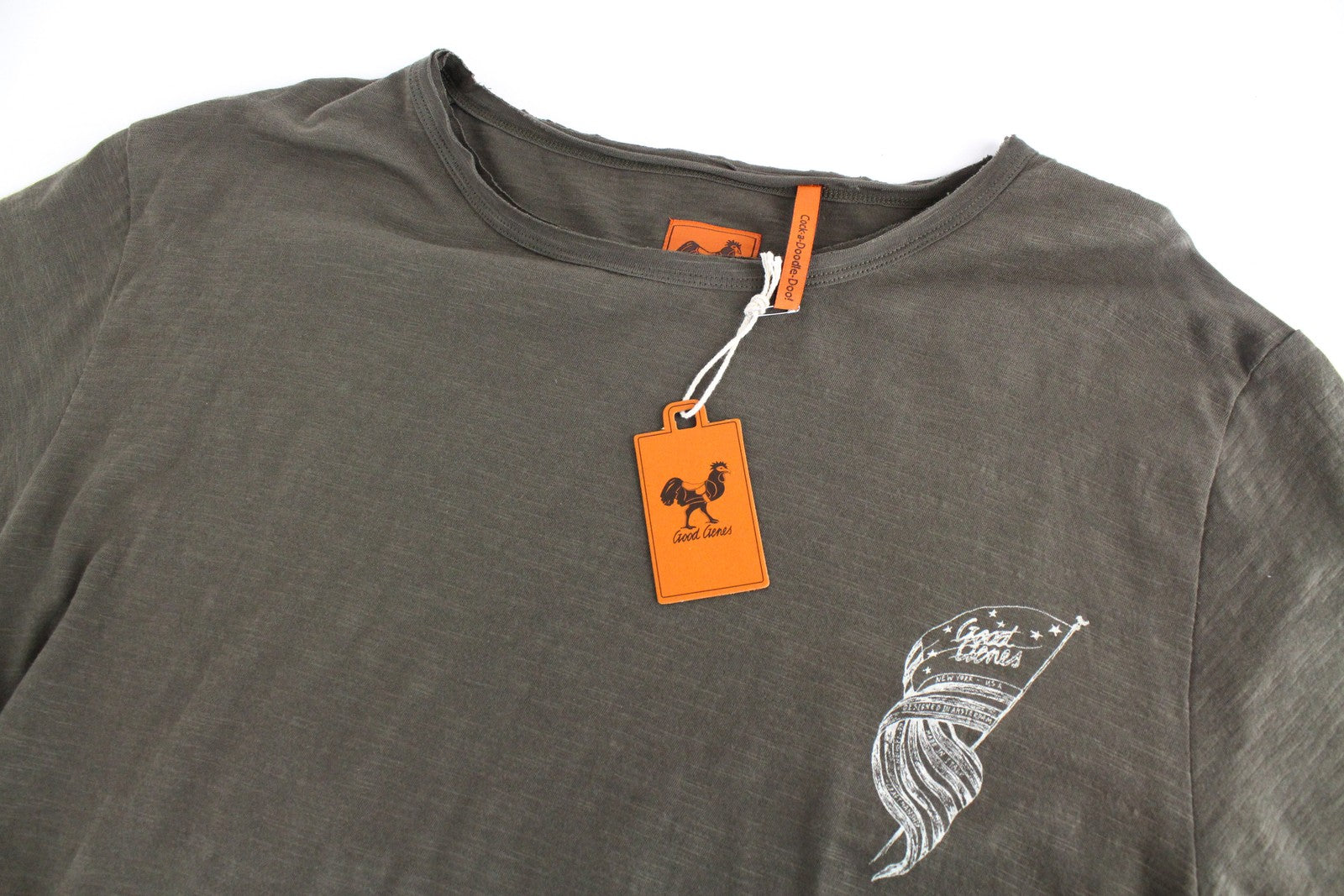 „GOOD GENES“ vyriški XL dydžio žali medvilniniai marškinėliai apvalia iškirpte, trumpomis rankovėmis 