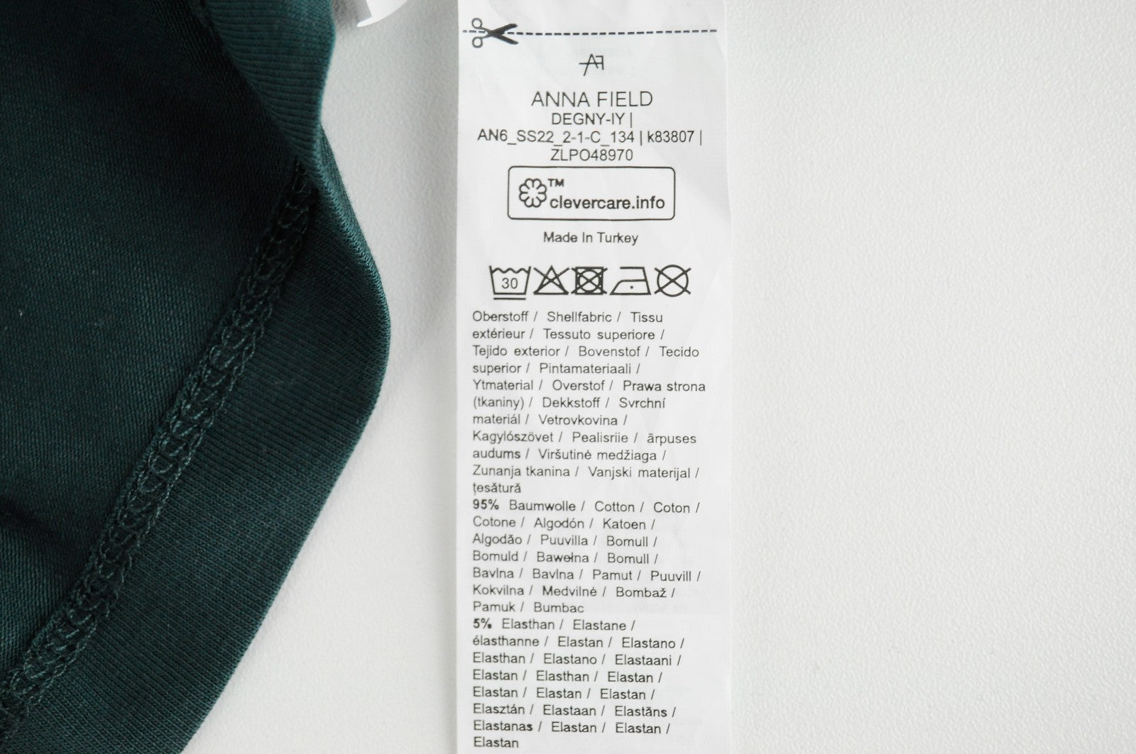 ANNA FIELD Women Dress M Green Cotton Sleeveless Pleated Stretch Round Neck