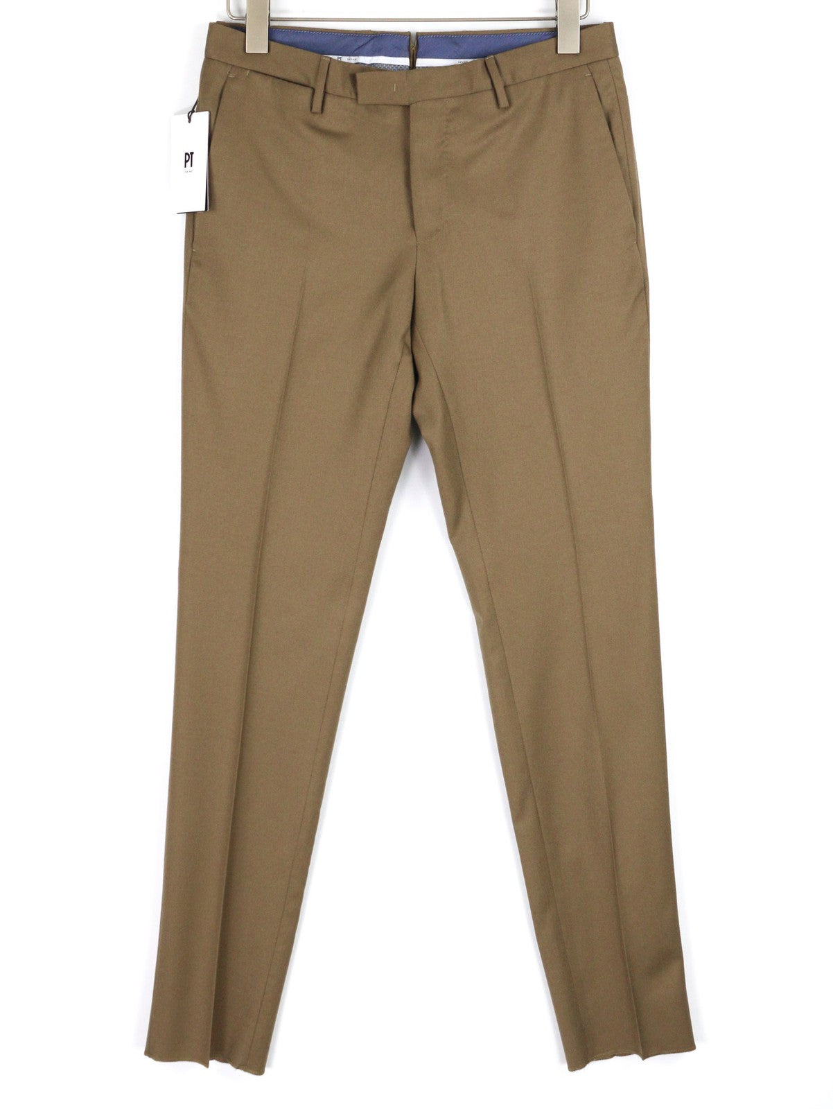 PT TORINO aptemptos vyriškos kelnės 46 W31 rudos, flisinės, vilnos mišinio, laisvalaikio stiliaus, su užtrauktuku 