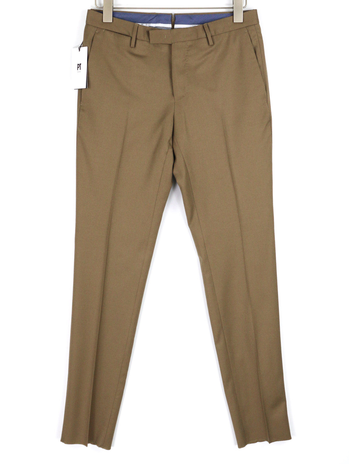 PT TORINO aptemptos vyriškos kelnės 48 W32 rudos, flisinės, vilnos mišinio, laisvalaikio stiliaus, su užtrauktuku 