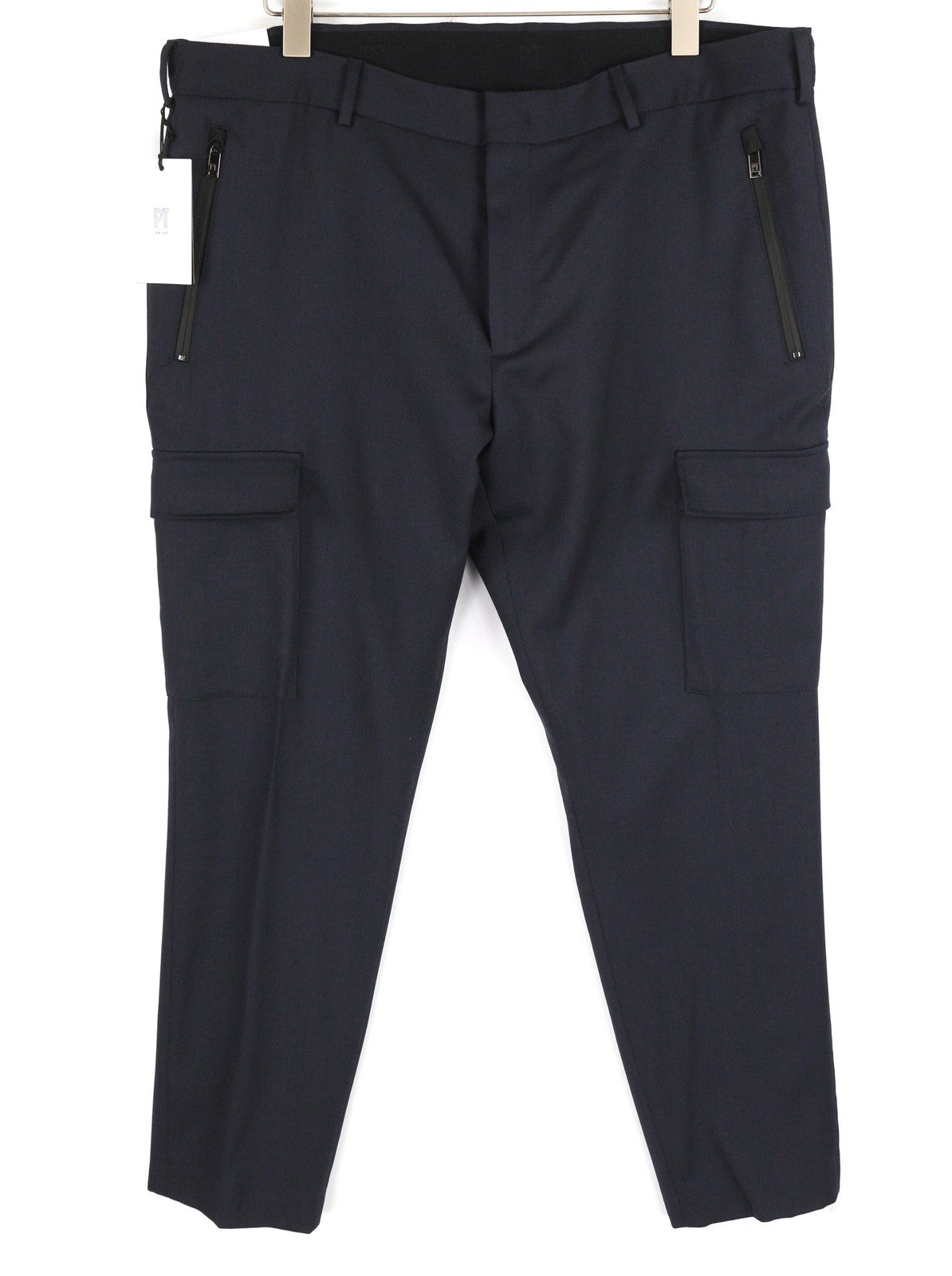 PT TORINO Lamda vyriškos kelnės 58 W40 fliso ir vilnos mišinio, siaurėjančios, tamsios 