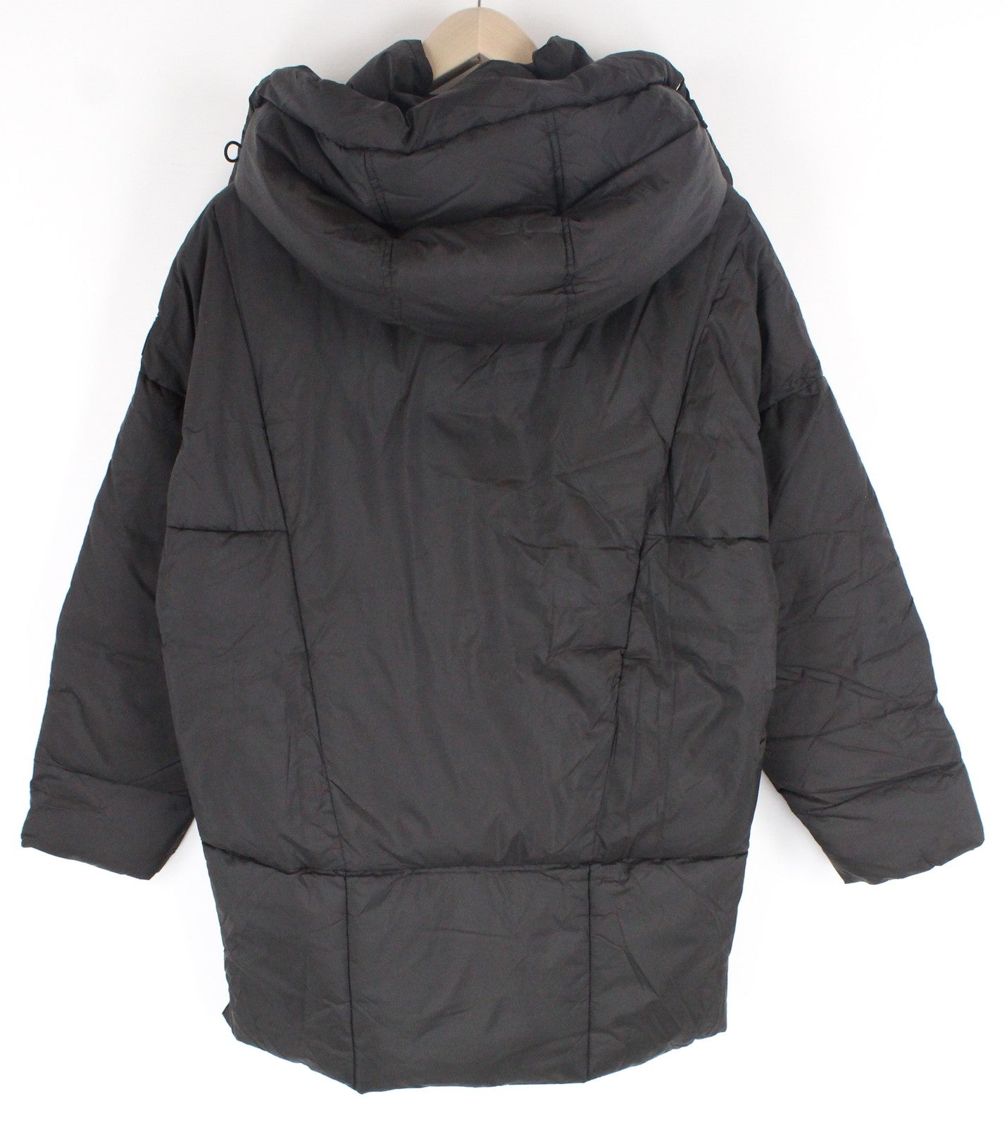 RRP€249 REPLAY Womens Jacket M Dark Brown Lined Padded Hooded Long Sleeve Zip