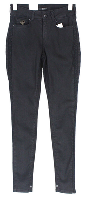 SCOTCH &amp; SODA moteriški džinsai W25/L32 Ams Blauw juodi, aptempti, tamprūs medvilniniai džinsai 