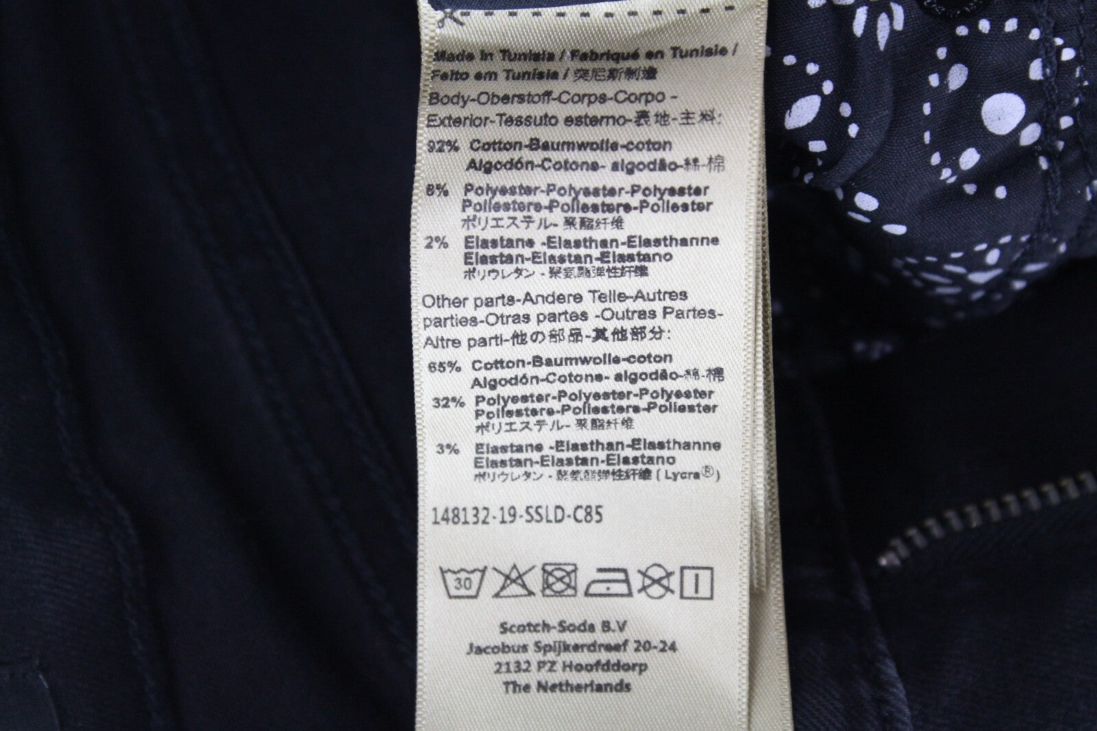 SCOTCH &amp; SODA moteriški džinsai W25/L32 Ams Blauw juodi, aptempti, tamprūs medvilniniai džinsai 