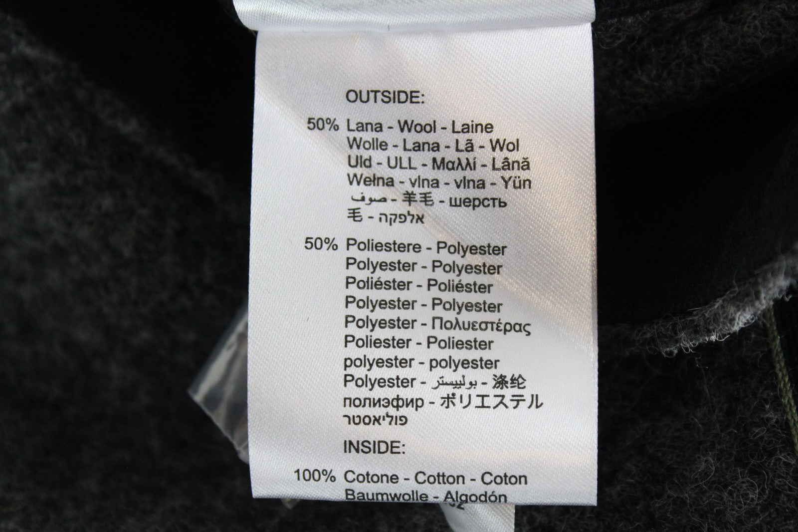 REPLAY vyriškas paltas L pilkas vilnos mišinio gobtuvas su spaudėmis, rekomenduojama kaina – 399 € 