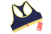 DIESEL Ufsb-Mileys Womens Sports Bra XL Sleeveless Round Neck Stretchy  Blue
