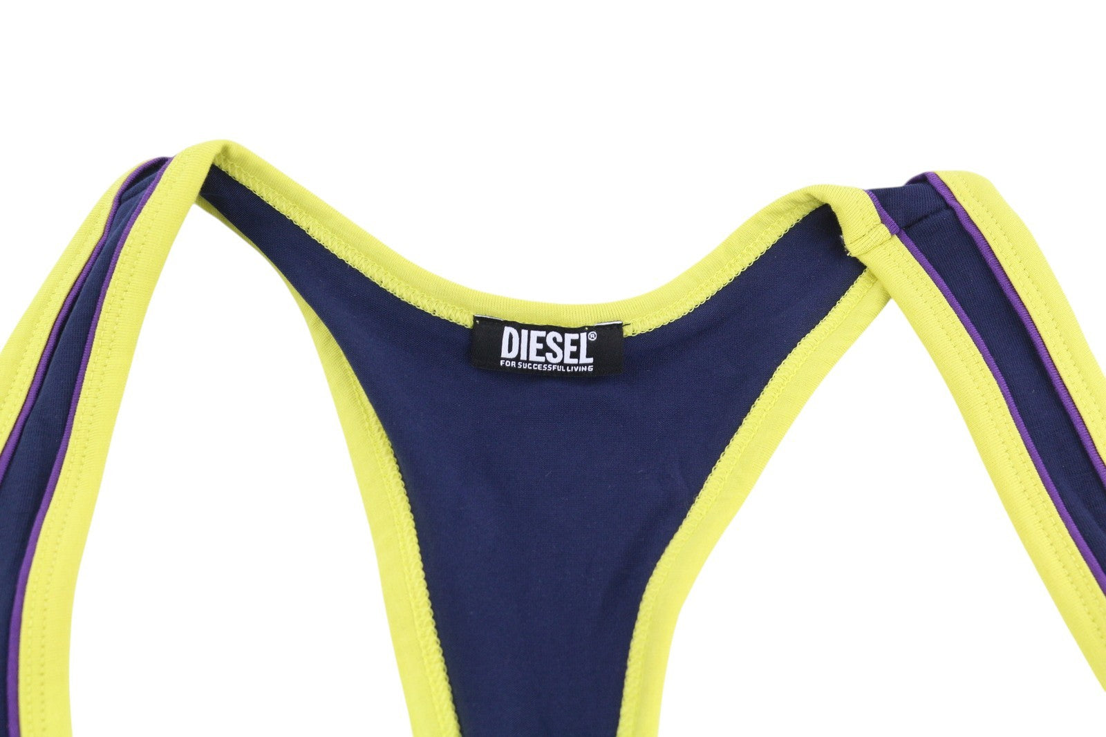 DIESEL Ufsb-Mileys Womens Sports Bra XL Sleeveless Round Neck Stretchy  Blue