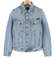 NUDIE Billy Men Jacket XS Strumming Indigo Organic Cotton Button Up Denim Blue