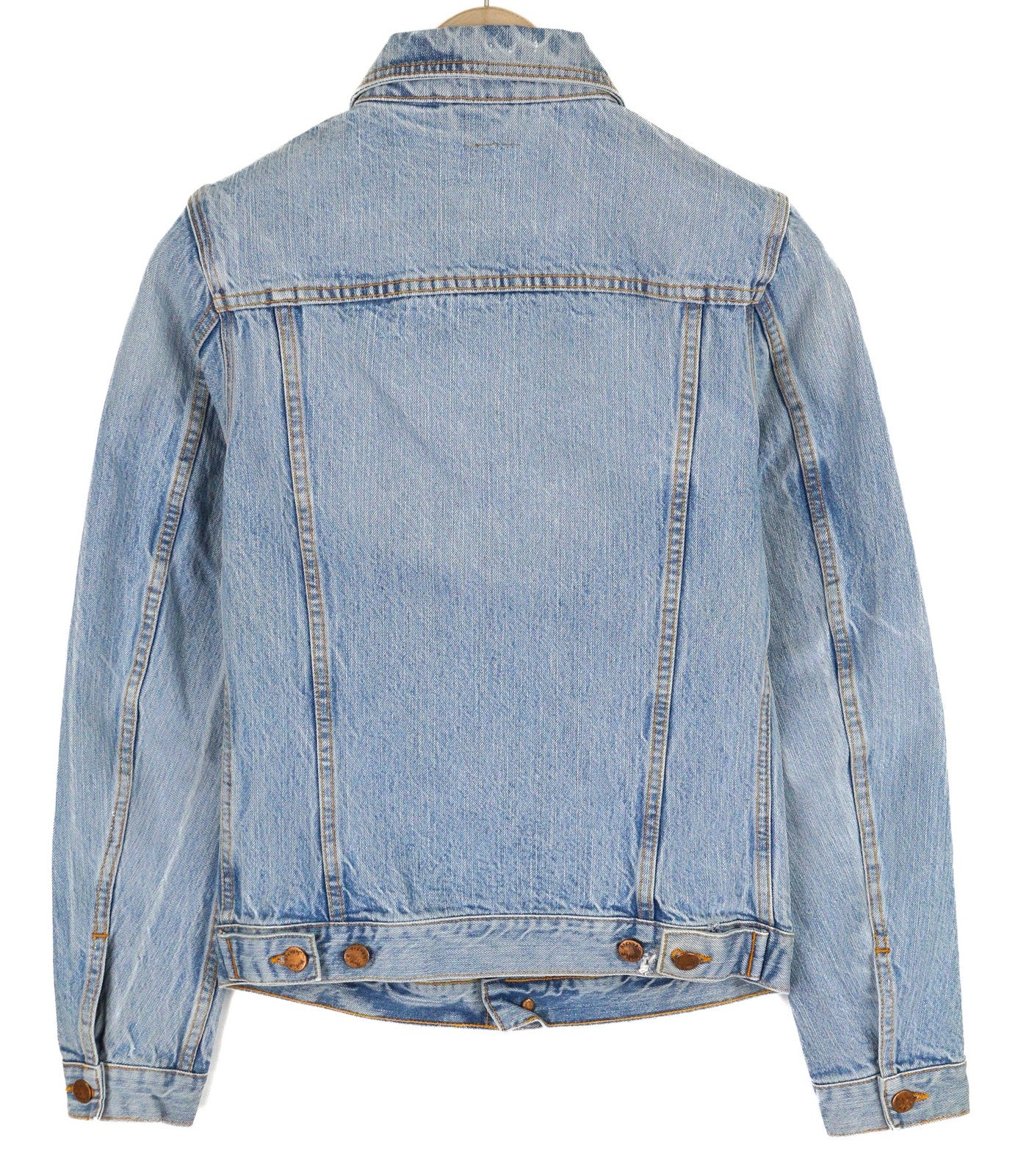 NUDIE Billy Men Jacket XS Strumming Indigo Organic Cotton Button Up Denim Blue