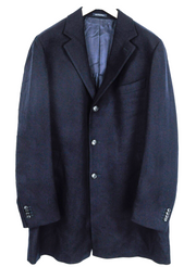 „SUITSUPPLY Vicenza“ vyriškas paltas, UK48R, tamsiai mėlynas, vilnonis, kašmyro, vieneilis, su pamušalu 