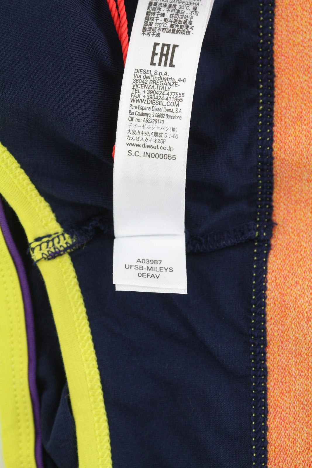 DIESEL Ufsb-Mileys Womens Sports Bra M Sleeveless Round Neck Stretchy Dark Blue