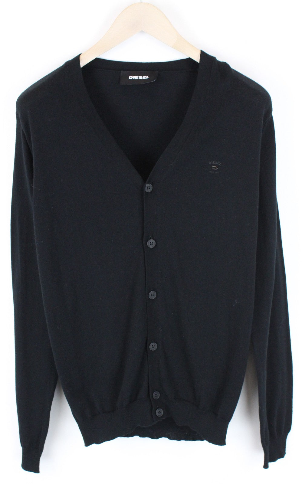 DIESEL Mens Sweatshirt M Navy Long Sleeve Cotton Blend Buttoned