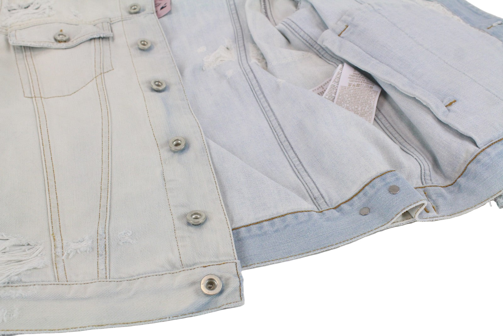 Moteriška DIESEL De-Visty 069AV striukė S, mėlyna, plėšyta medvilnė, džinsinis audinys 