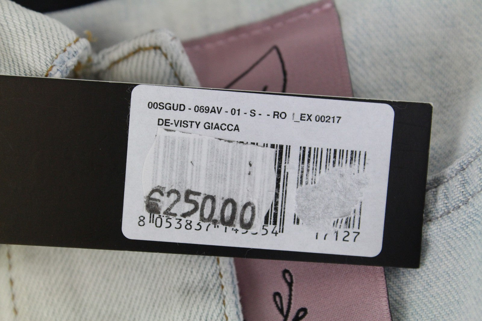 Moteriška DIESEL De-Visty 069AV striukė S, mėlyna, plėšyta medvilnė, džinsinis audinys 