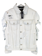 Moteriška DIESEL De-Visty 069AV striukė M, mėlyna, džinsinė, plėšyta medvilnė 