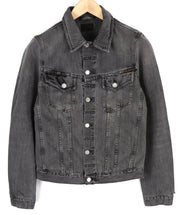 NUDIE Billy vyriška striukė S Desolation sagomis be pamušalo su logotipu ir kišenėmis, džinsinio audinio 