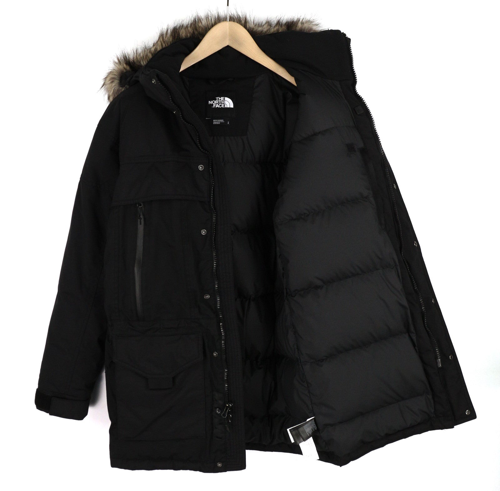 THE NORTH FACE McMurdo 2 Parka vyriška striukė su izoliacija ir gobtuvu S, juoda, su gobtuvu DryVent 