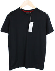 RICHMOND vyriški marškinėliai L dydžio juodi grynos medvilnės trumpomis rankovėmis, vasariniai laisvalaikio marškinėliai 