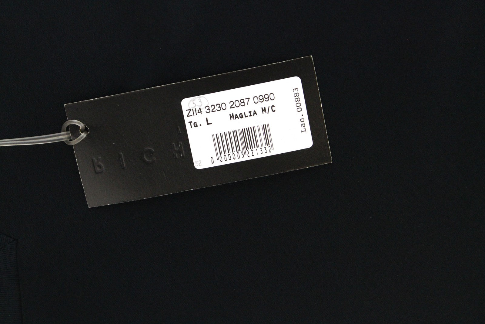 RICHMOND vyriški marškinėliai L dydžio juodi grynos medvilnės trumpomis rankovėmis, vasariniai laisvalaikio marškinėliai 