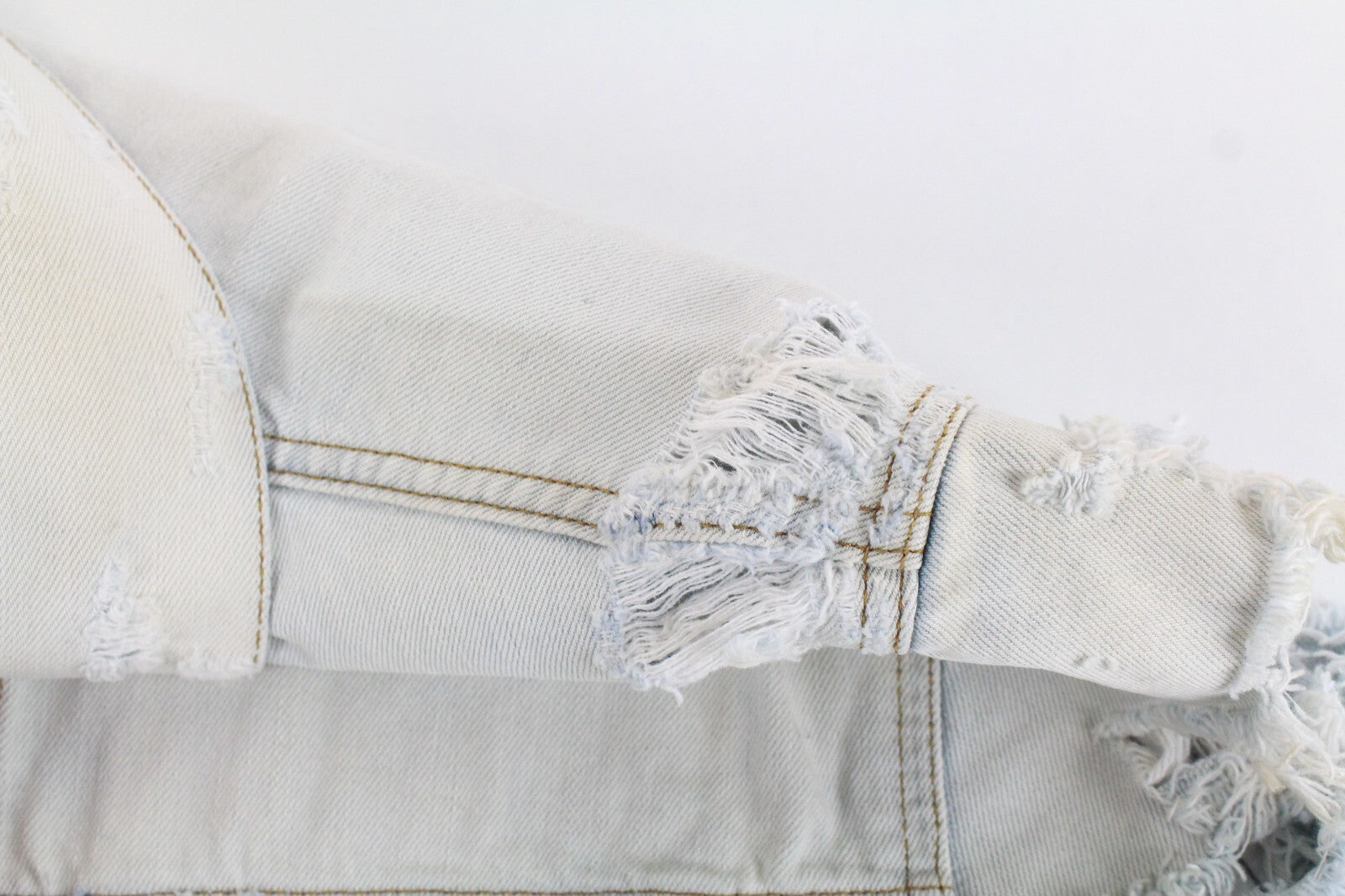 DIESEL De-Visty 069AV striukė moterims L, mėlyna, pilka, džinsinė, plėšyta medvilnė 