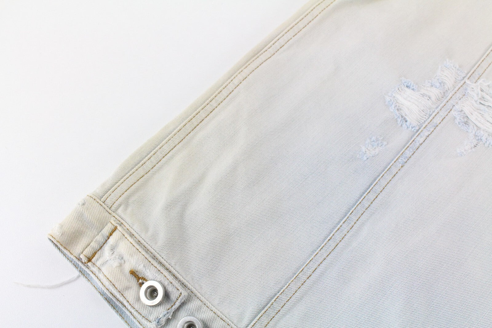 DIESEL De-Visty 069AV striukė moterims L, mėlyna, pilka, džinsinė, plėšyta medvilnė 