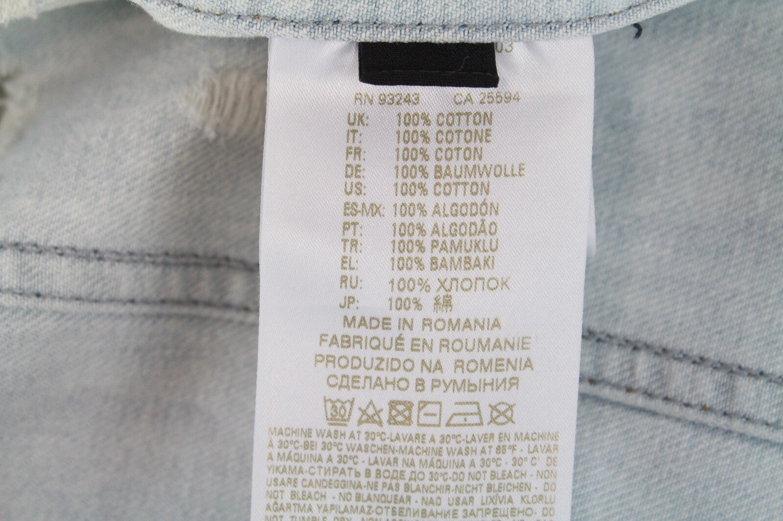 DIESEL De-Visty 069AV striukė moterims L, mėlyna, pilka, džinsinė, plėšyta medvilnė 