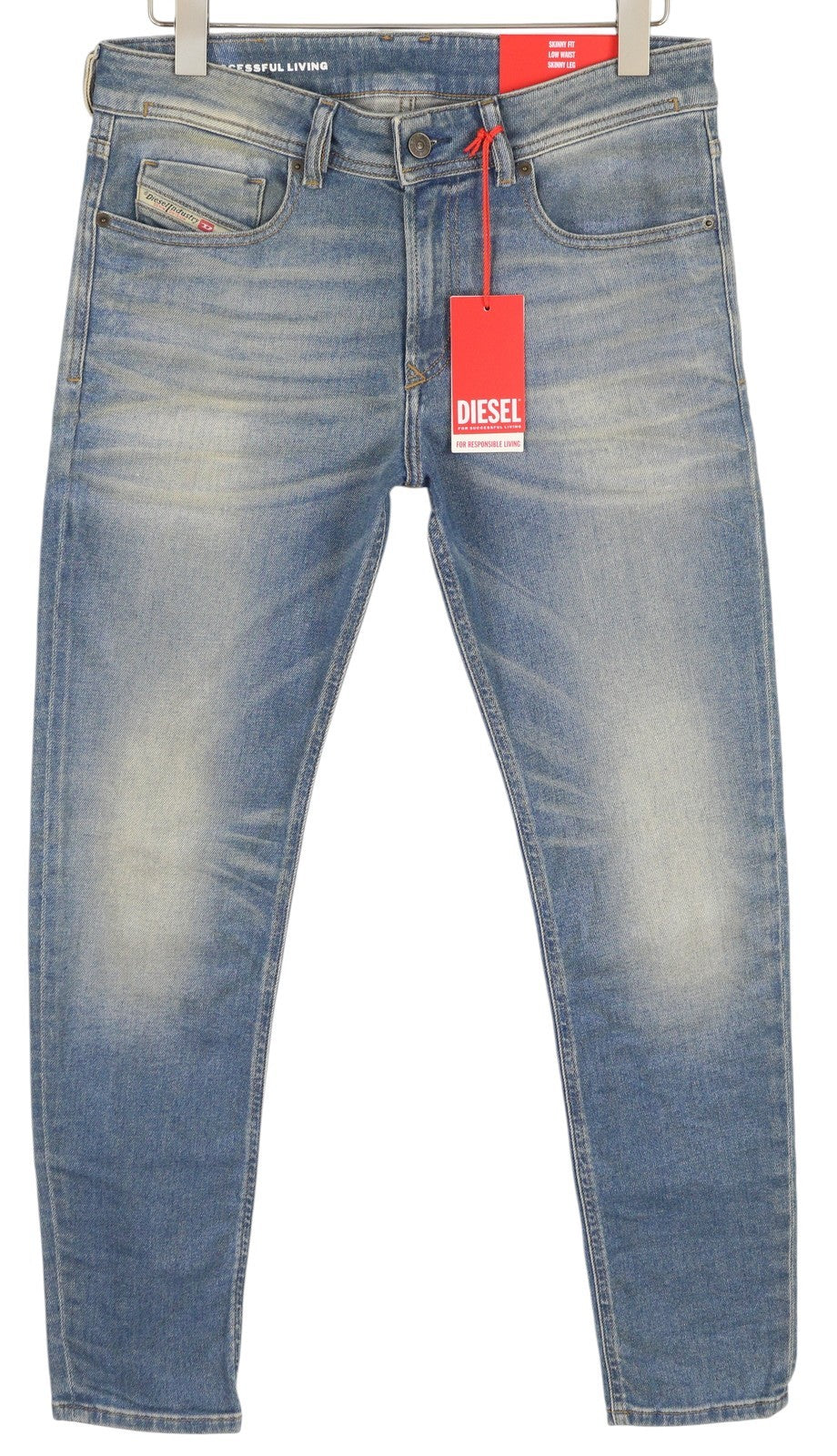 DIESEL 1979 Sleenker 09H71 Men Jeans W32/L30 Skinny Fit Low Waist Blue RRP€225
