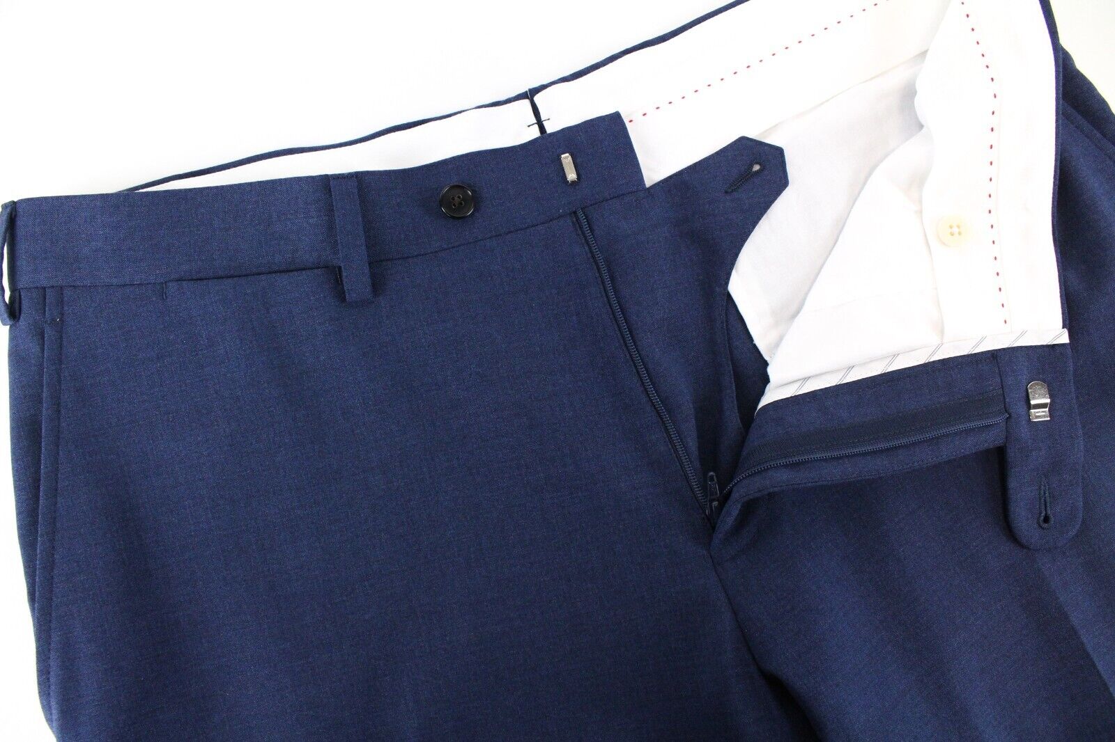 SUITSUPPLY Sienna Men's Trousers UK42S Lined Pleated Blue Wool Formal Pure