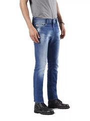 DIESEL Tepphar 0855G vyriški džinsai W32/L32 Slim, morkų spalvos, tamprūs, skalbti, su sagomis 