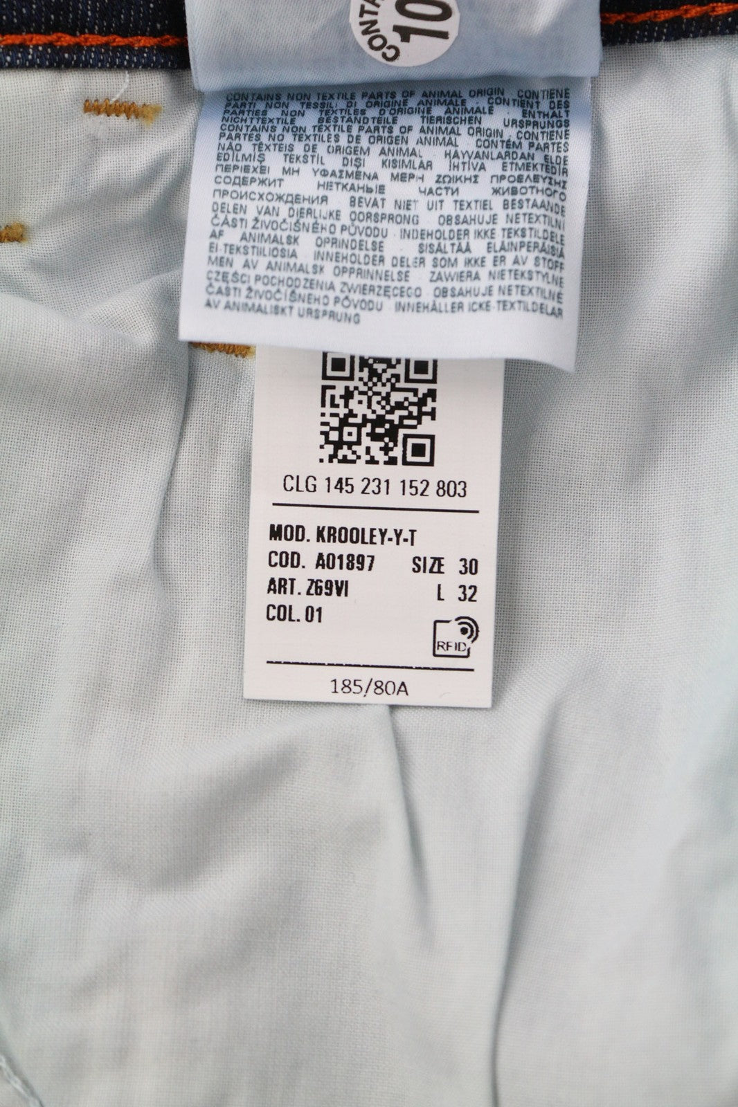 DIESEL Krooley Jogg Z69VI vyriški džinsai W30/L32 siaurėjantys, tamprūs, rekomenduojama kaina – 195 €, mėlyni 