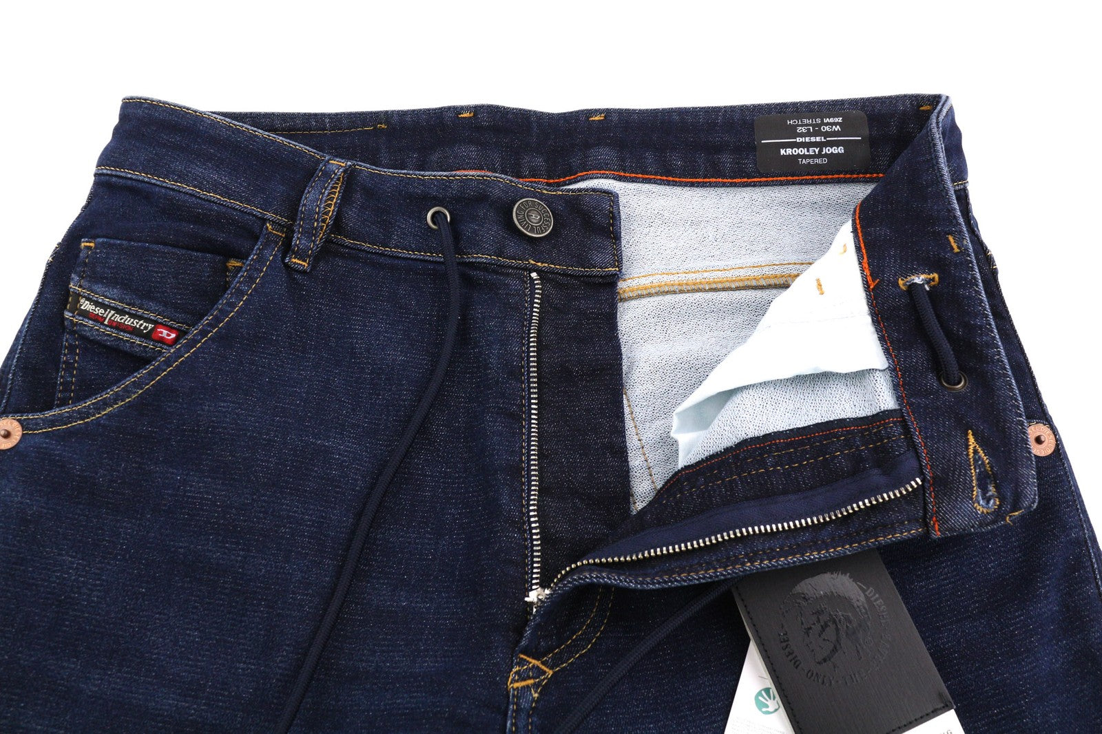 DIESEL Krooley Jogg Z69VI vyriški džinsai W30/L32 siaurėjantys, tamprūs, rekomenduojama kaina – 195 €, mėlyni 