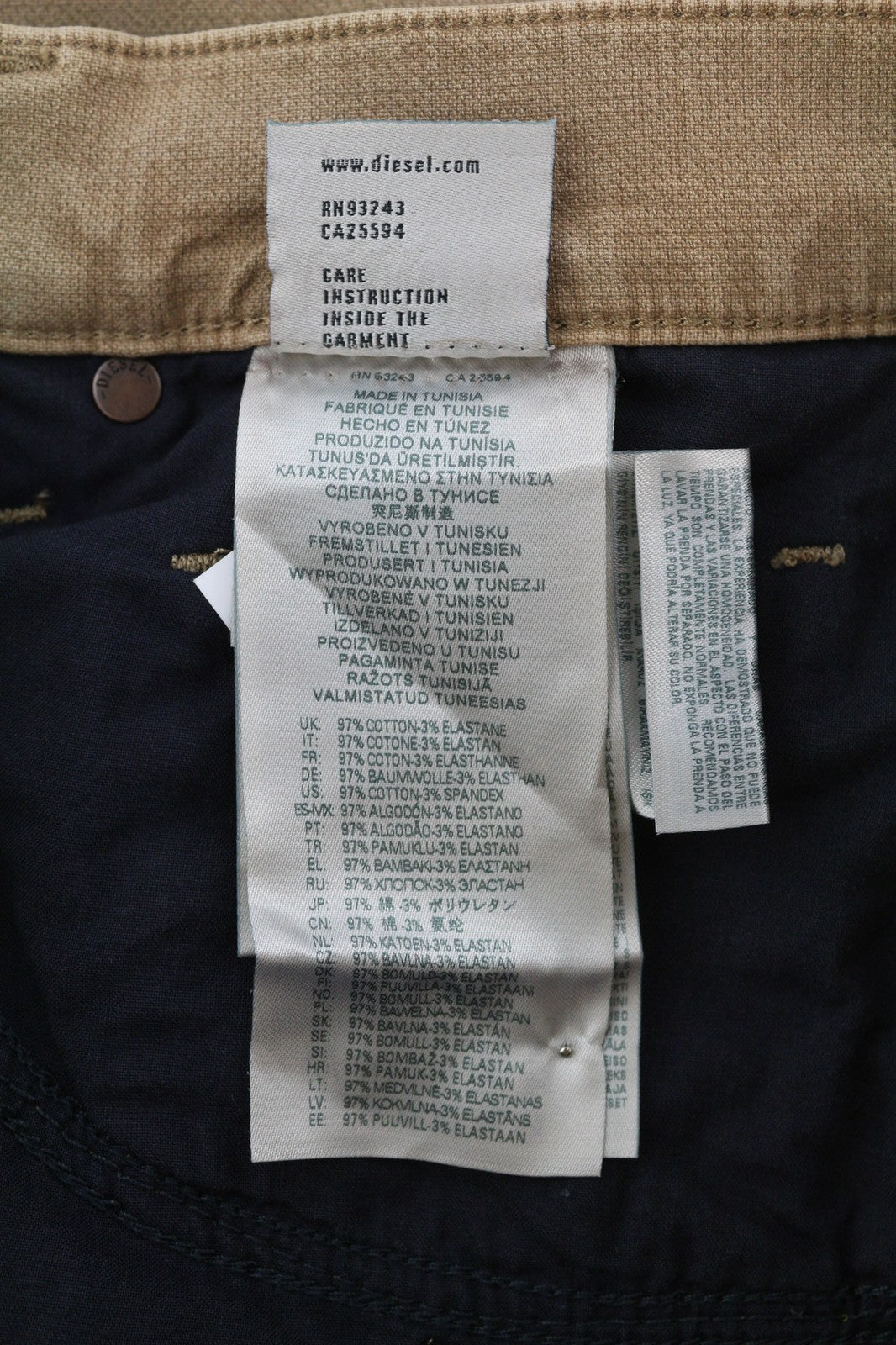 DIESEL D-Strukt Jogg 069WD vyriški džinsai W32 ploni, elastingi užtrauktukai, ruda, 250 € 