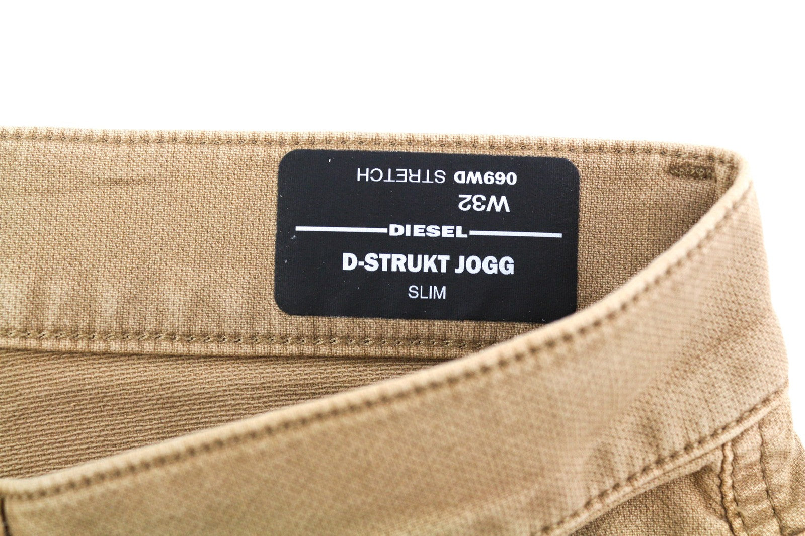 DIESEL D-Strukt Jogg 069WD vyriški džinsai W32 ploni, elastingi užtrauktukai, ruda, 250 € 