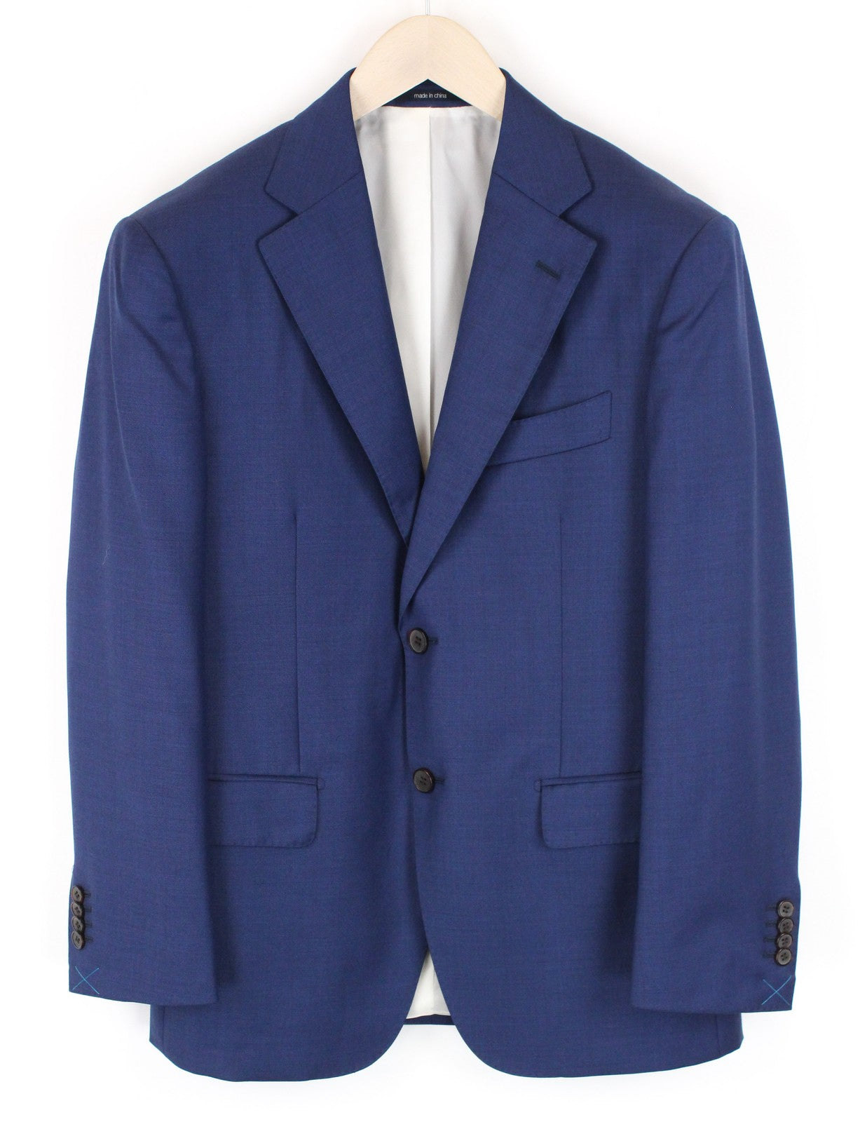 SUITSUPPLY Napoli Men's Blazer UK38S Blue Pure Wool Notch Collar Single-Breasted