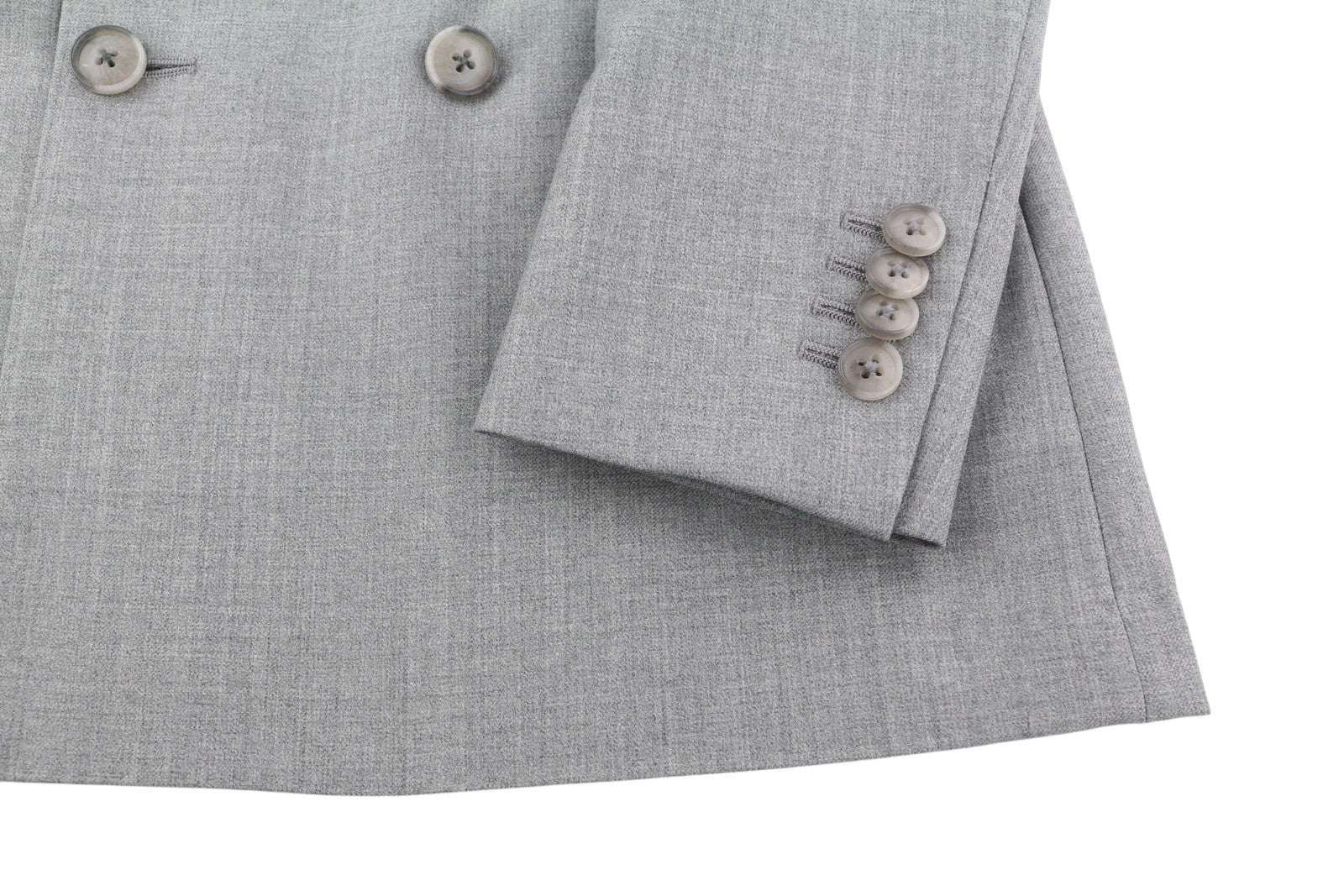 SUITSUPPLY La Spalla Men Blazer UK30R Melange Grey Wool Double-Breasted Peak