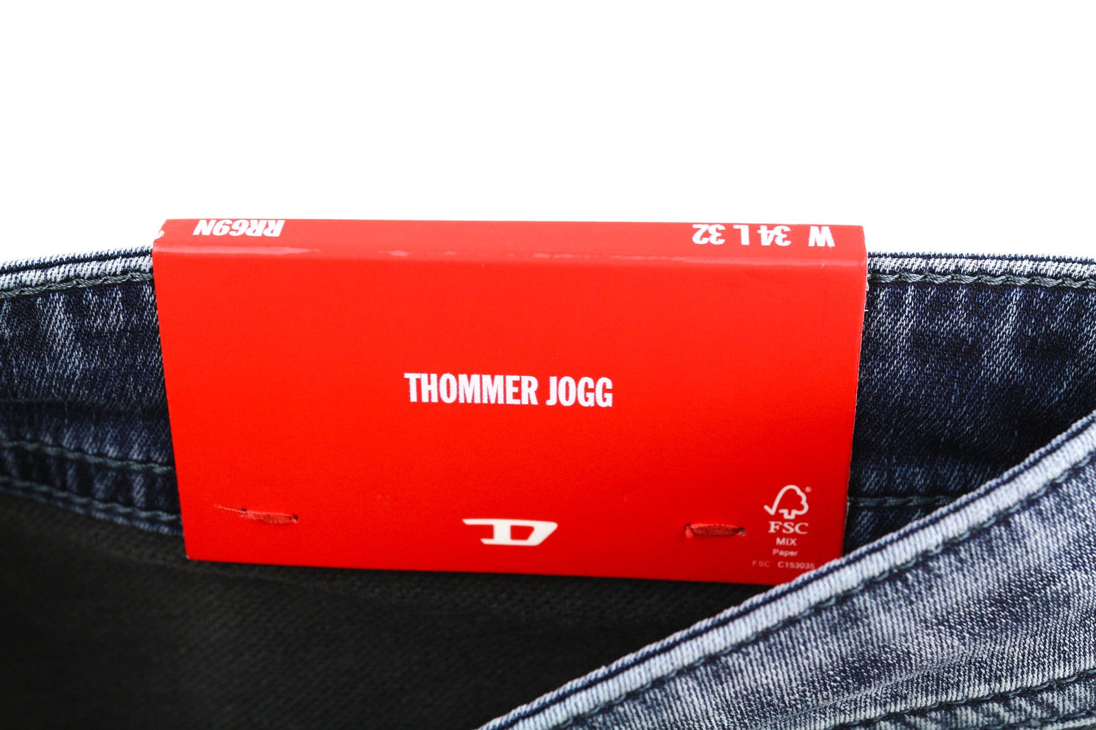 DIESEL Thommer-Y-Ne Jogg RR69N vyriški džinsai W34/L32 užtrauktuku skalbti mėlyni RRP 250 