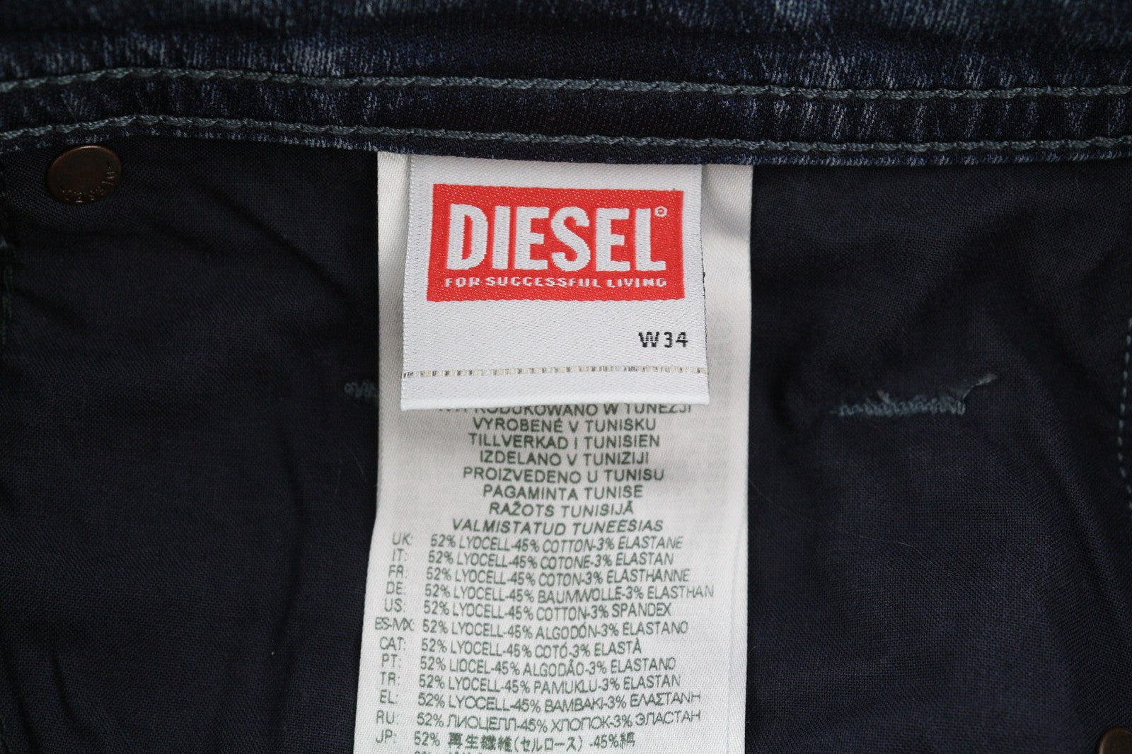 DIESEL Thommer-Y-Ne Jogg RR69N vyriški džinsai W34/L32 užtrauktuku skalbti mėlyni RRP 250 