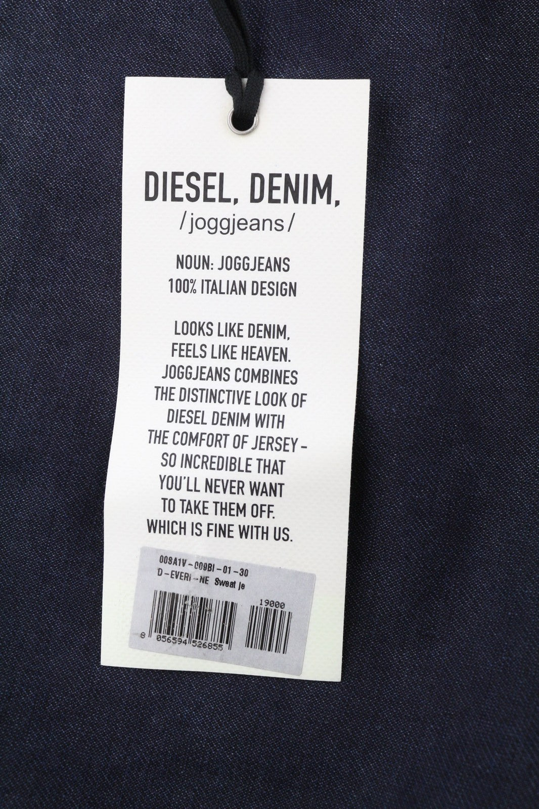 DIESEL D-Everi-Ne Jogg 009BI vyriški džinsai W30 sportiniai, RRP 300 €, nuimamos klešnės. 