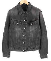 NUDIE Billy vyriška striukė M Desolation sagų kaklo be pamušalo su užtiestomis kišenėmis džinsinio audinio 