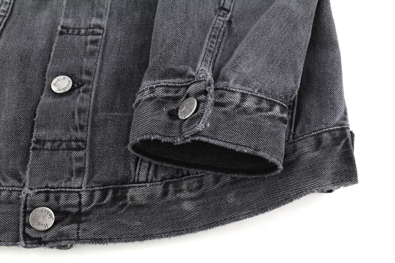 NUDIE Billy vyriška striukė M Desolation sagų kaklo be pamušalo su užtiestomis kišenėmis džinsinio audinio 