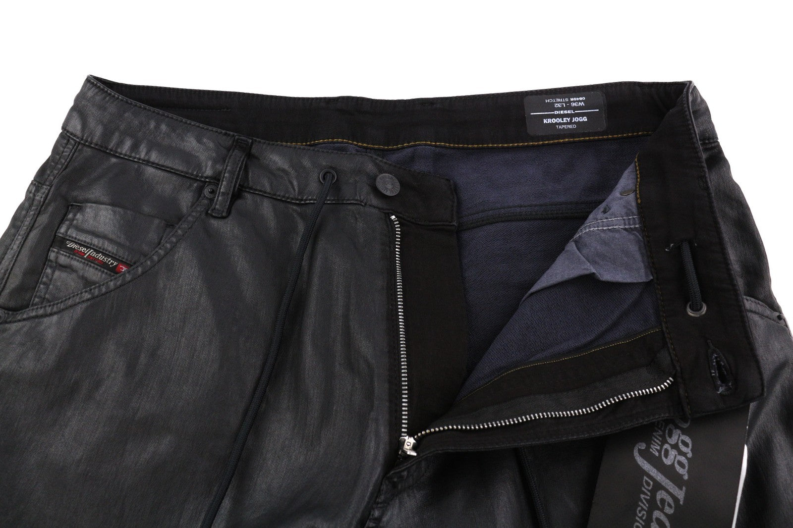 DIESEL Krooley Jogg 0849R vyriški džinsai W36/L32 siaurėjantys, rekomenduojama kaina – 250 €, dengti juodi 