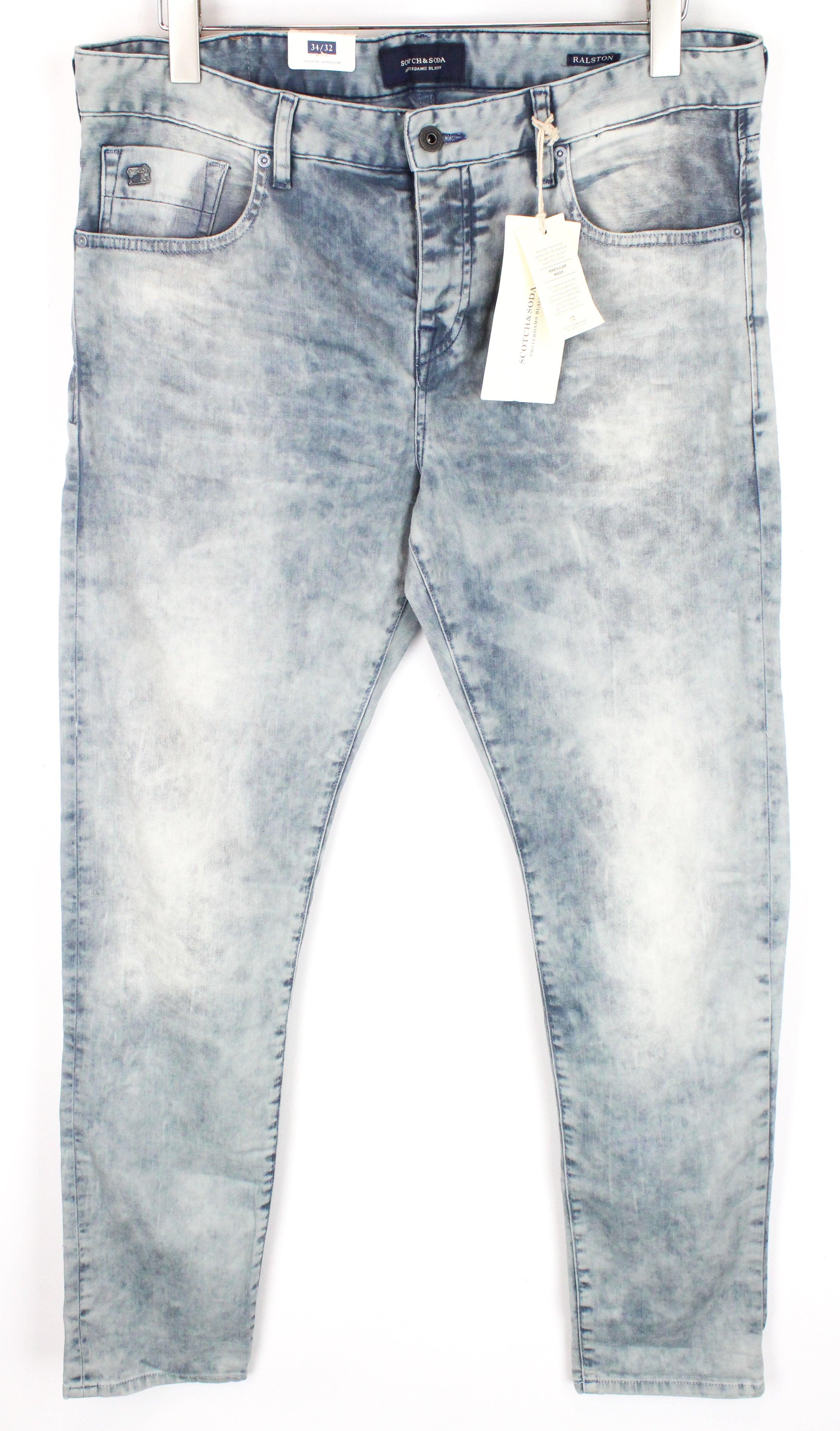 SCOTCH & SODA Ralston Men's Jeans W34/L32 Slim Fit Blue Cotton Stretch Denim