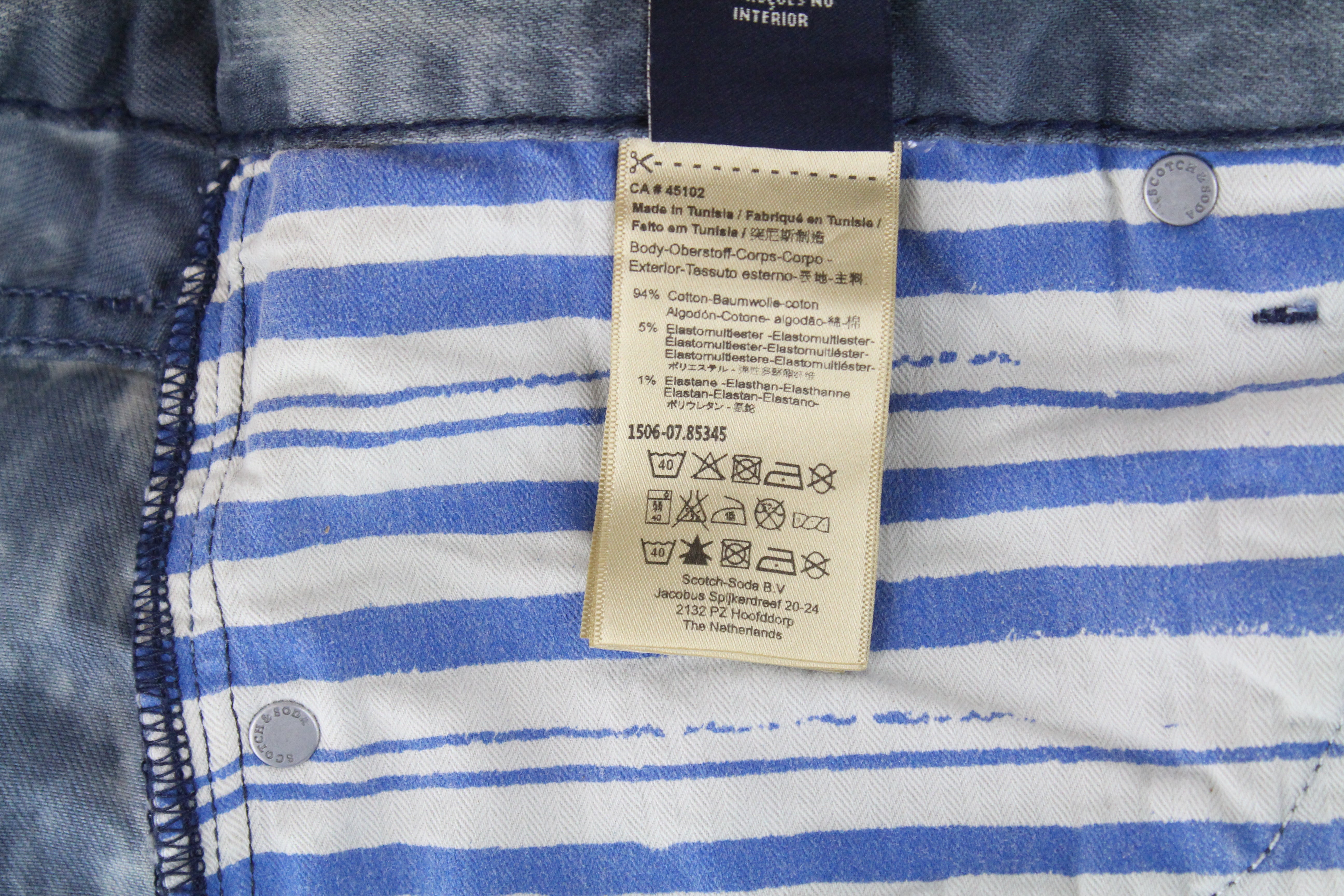 SCOTCH & SODA Ralston Men's Jeans W34/L32 Slim Fit Blue Cotton Stretch Denim