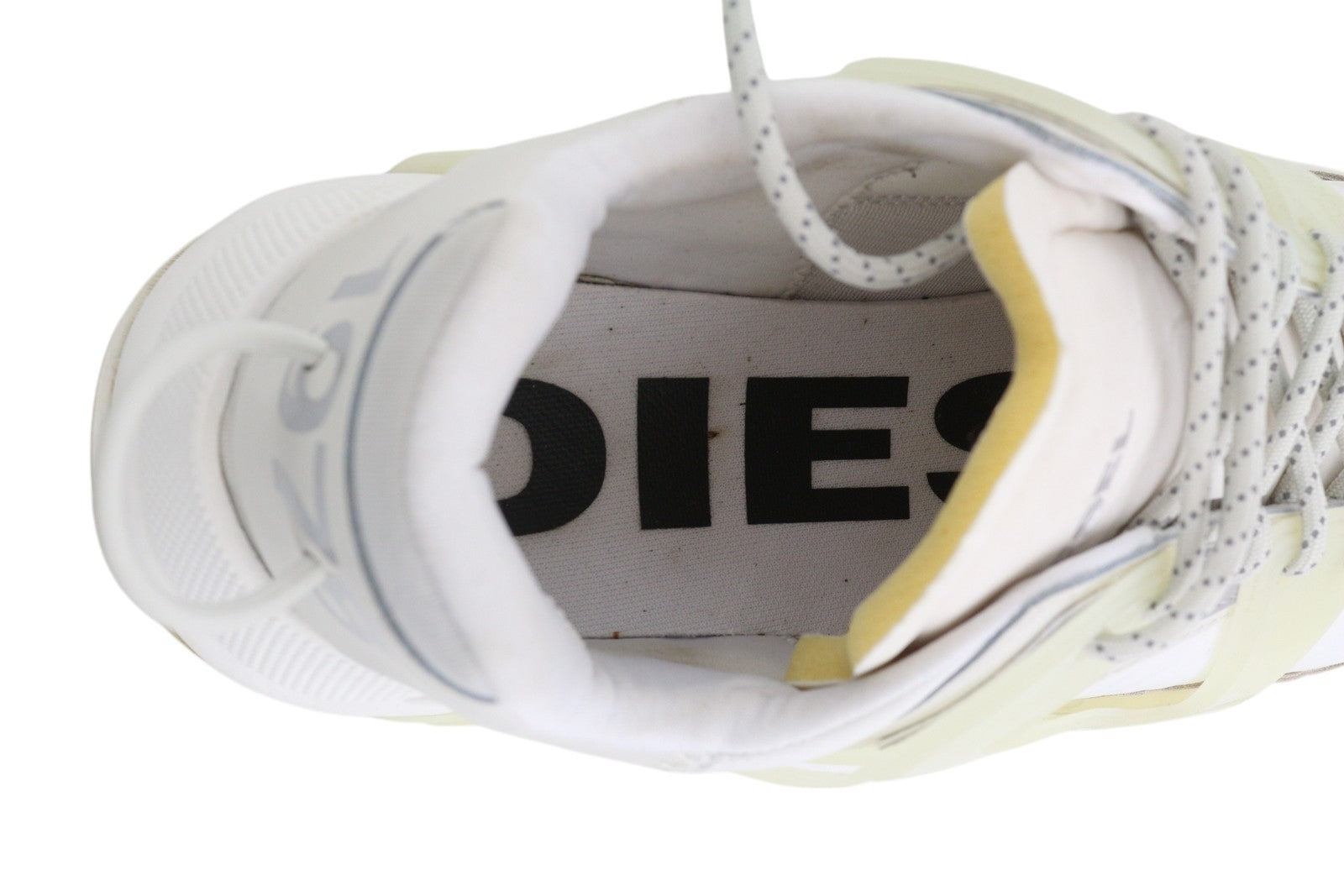 DIESEL S-Serendipity Mask vyriški sportbačiai, 44.5 dydžio, balti, migdolų spalvos, žemakulniai, RRP 200 € 