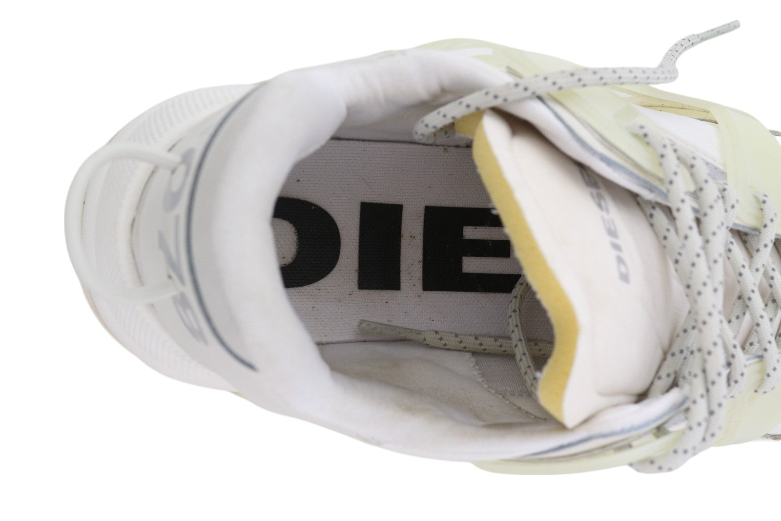 DIESEL S-Serendipity Mask vyriški sportbačiai, 44.5 dydžio, balti, migdolų spalvos, žemakulniai, RRP 200 € 