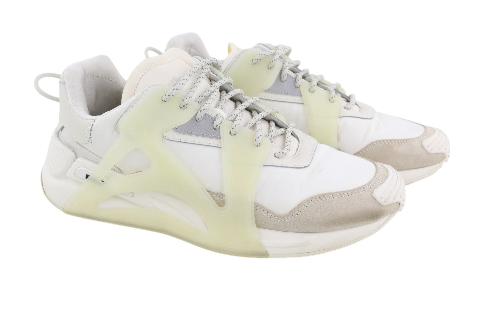 DIESEL S-Serendipity Mask vyriški sportbačiai, 44.5 dydžio, balti, migdolų spalvos, žemakulniai, RRP 200 € 